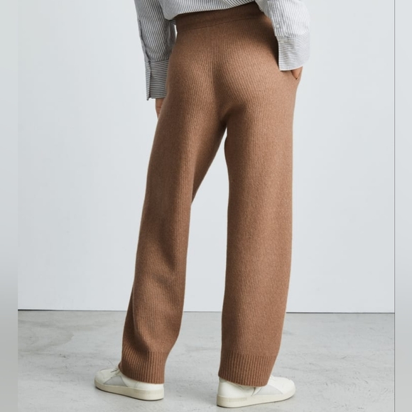 Everlane Cozy Stretch Wide Leg Sweatpants in Camel - Picture 2 of 11